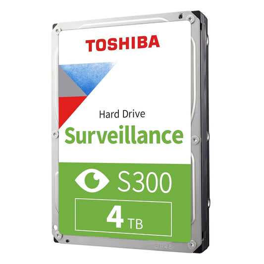 Toshiba 4TB S300 Surveillance HDD - 3.5' SATA Internal Hard Drive Supports up to 64 HD Cameras at a 180TB/Year workload (HDWT840UZSVA)